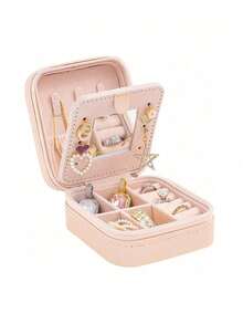 1pc Jewelry Box With Mirror, Portable Travel Zipper Jewelry Box, Simple Jewelry Box For Travel And Home, Fashionable Personalized Leather Mini Jewelry Box, Earrings, Necklaces, Rings Storage Box, Dust-Proof Small Jewelry Storage Box, Jewelry Accessories Storage Box And Vanity Storage Box, Ideal For Storing Rings, Pendants, Earrings, Ties, Bracelets, Best Gift For Girlfriend, Mother's Anniversary, Valentine's Day, Christmas, New Year, Men's Gift, Women's Gift - Jewelry Box - View 11