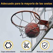 Red de Baloncesto, Metal Red para Canasta de Basquetbol, Reemplazo de Red de Baloncesto, Compatible con la Mayora de Canastas de Baloncesto Estndar de Interior y Exterior - Rojo - Ver 4