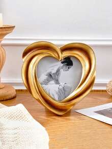 Ramă foto aurie în formă de inimă de Ziua Îndrăgostiților: Decor romantic pentru birou/dormitor, ideală pentru nuntă/afișarea amintirilor de dragoste, cadou dulce pentru prietenă/soție, accent elegant pentru casă pentru întâlniri de Ziua Îndrăgostiților și ambianță romantică zilnică, cadouri de Ziua Îndrăgostiților, cadouri pentru întoarcerea la școală - Multicolor - Vizualizare 10