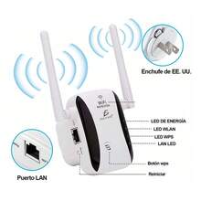 Ele-Gate Repetidor WiFi Inalámbrico: Extensor de señal 2.4GHz Plug and Play sin Adaptador - Blanco y Negro - Ver 3