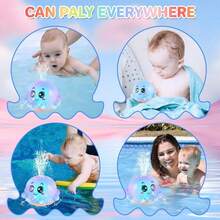 1件装婴儿洗澡玩具，带灯光、喷水功能，儿童浴室玩具，浴缸婴儿洗澡玩具，男孩女孩游泳池浴室鲸鱼喷水玩具，婴儿浴缸玩水玩具