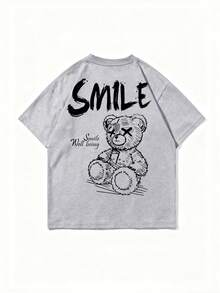 Zrgoth Men's Casual Versatile Simple Printed Element Short Sleeve T-Shirt - Grey - View 5