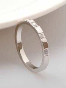 1pc/2pcs/3pcs Gold-Plated Stainless Steel Rhinestone Rings, Unisex Daily Wear & Party Wedding Bands, Great Gift Choice - Multicolor - View 14