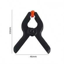 10个迷你尼龙弹簧夹，2英寸小型夹子，背景夹，适用于木工、摄影工作室 - 黑色 - 查看 7