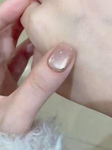 10片裝橢圓形穿戴式假指甲套組：優雅花卉與亮粉設計，閃亮點綴，輕鬆打造時尚日常造型與特殊場合風格，手工穿戴式假指甲 - 彩色 - 查看 3
