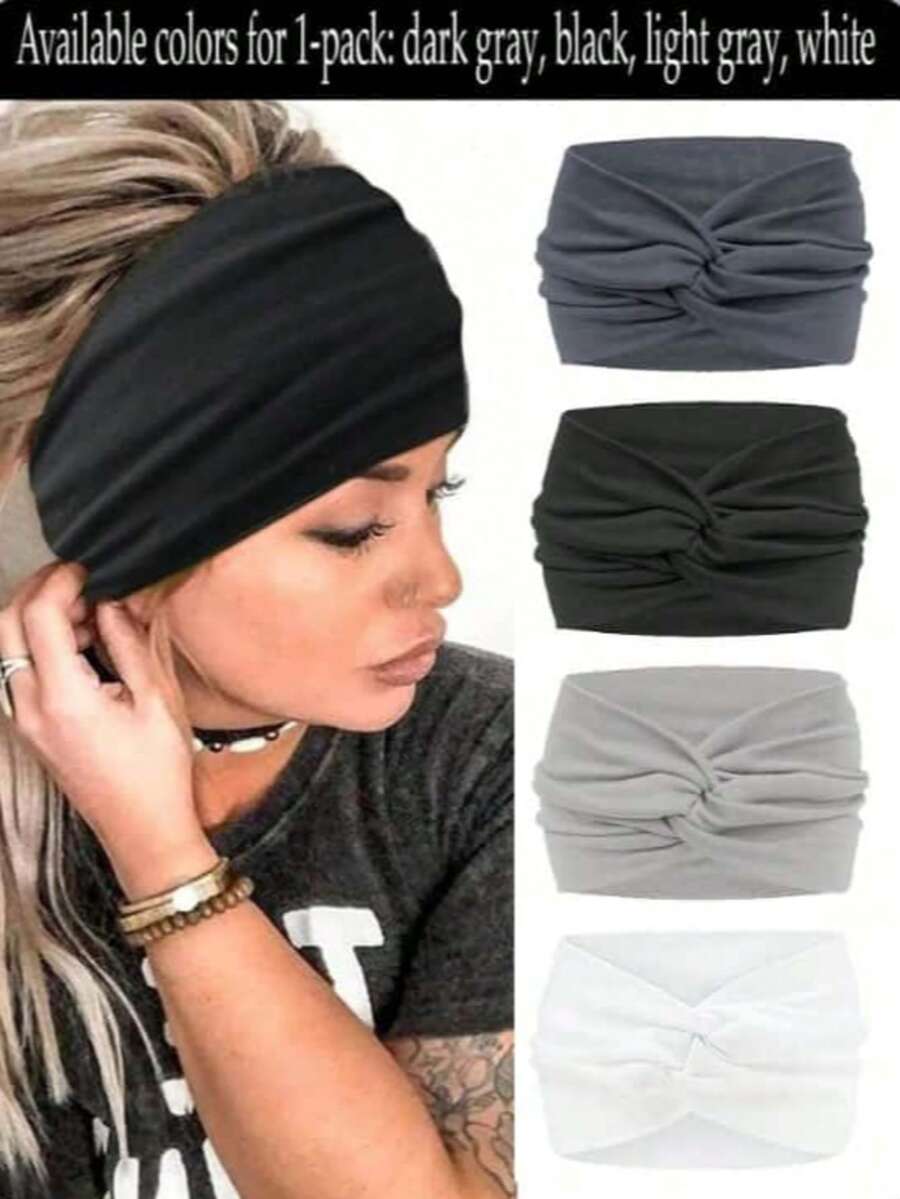 Wide Headbands For Women's Hair, Soft Headband Elastic Head Bands Adult Women Knotted Hair Bands For Women Yoga Fashion Head Band Hair Athletic Hairband Accessories 1 Pc