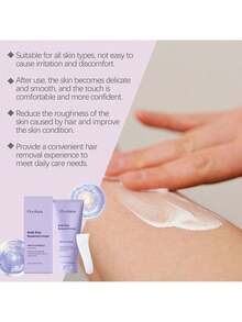 OceAura 1 Set Hair Removal Cream, Gentle Fast-Acting Depilatory Cream For Body, Arms, Legs – Smooth Skin, Reduces Itching, Slows Regrowth, For Men & Women, Easy Use At Home,Gifts For Men And Women Suitable For Christmas, Valentine's Day, New Year's Day, Birthdays, Weddings, And Parties,Quick Ship Items,Free Shipping - Purple - View 6
