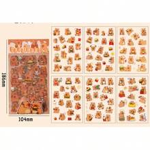 6pcs Happy Capybara Journal Stickers, Cartoon Journal DIY Material - DIY Craft Decoration, Suitable For Phones And Accessories, Fun Design Self-Adhesive Stickers, Easy To Use, Durable Stickers, Small Tool Accessories, Decorations Suitable For Scrapbooks, Journals, Planners, Phone And Tablet Decorations, Easy-To-Tear And Easy-To-Stick Stickers, Ideal For Decorating Various Items, Sticker, Seal, Sticker Book, Squeeze - Multicolor - View 5