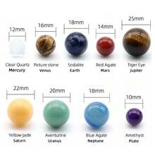 Natural Crystal Raw Stones & Solar System Crystal Balls Set – Perfect Gift For Children's Day - Planetary Box - View 9