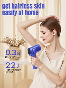 YTWO 2026 Flashlight Laser Hair Removal Device, 22J High Energy Hair Removal, Painless Ice Point Hair Removal, 0.25s Fast Flashing, IGBT Fast Flashing Hair Removal Device, Skin Detection Function, Unlimited Flashes, 9 Energy Levels, LCD Display, Localized Hair Removal Setting, Includes 1 Bikini Area Attachment, Valentine's Day Gift - Blue - View 7