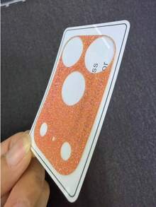 Bază de lentile PET cu sclipici gol, culoare portocalie, compatibilă cu 17 Pro/17 Pro Max, aplicabilă pentru protecție zilnică, birou, acasă, protecție zilnică pentru birou și acasă, husă pentru camera telefonului, cristal strălucitor, impermeabilă, rezistentă la șocuri, anti-cădere, rezistentă la zgârieturi - Culori vibrante - Vizualizare 2