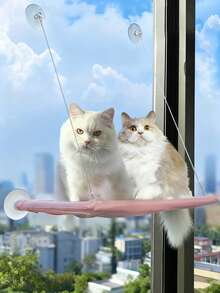 舒适的猫窗台 - 舒适的猫吊床、猫床、猫配件、猫用品，易于安装在窗户上，为您的猫咪朋友提供放松的空间，适合体重不超过 33 磅的猫咪。 - 均碼 - 查看 9