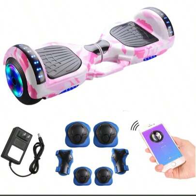 Hoverboard Rosa LED 6.5" con Bluetooth + Llantas Luminosas + Kit de Protección Incluido