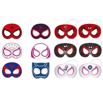 6pcs Marvel Spiderman Masks, Birthday Party Masks Toys, Spherical Masks, Paper Masks Toys, Role-Playing Party Decorations, Suitable For Birthday Gifts, Marvel Fans Gifts, Halloween, Christmas, Holiday Party Gifts