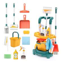 Toddler Cleaning Set,Kids Cleaning Toy Set,New 12-Piece Detachable Kids Cleaning Set For Toddlers - Pretend Play Educational Cleaning Carts - Multicolor - View 2