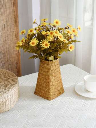 1个手工编织花瓶，装饰性干花盆，家居装饰花瓶，创意北欧风格桌面花瓶，适合桌面装饰