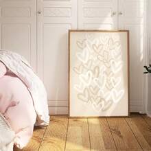 1pc, Canvas Wall Art, Framed Wall Decor, Heart Pattern, Beige College Style Wall Art, Graffiti Heart Colorful Poster, Neutral Fashion Poster, Girl's Room Decor, Printable Heart Pattern, Modern Apartment Decor, Home Decor, Valentine's Day Decor, Valentine's Day Poster, Wedding Decor, Love Poster, Couple Gift, Room Decor, Dorm Decor, Bedroom Decor, Living Room Decor, Gift, College Style Decor - Multicolor - View 11