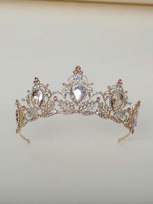 1pc Bohemian Style Rhinestone Embellished Zinc Alloy Princess Crown, Suitable For Weddings, Galas, Pageants, Birthday Parties - Multicolor - View 13