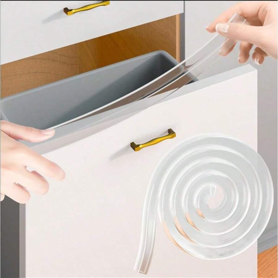 SLAW Cabinet Protectors For Kitchen Cabinets Cabinet Door Edge Protector PVC Edge Guard Drawer Protector Prevent Wear Chipping Discoloration Bumpers Clear 3/4" Thick 47'' Length - Clear - View 1