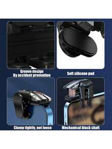 2pcs Game Trigger Buttons; Suitable For Most Smartphones And Applicable For Various Shooting Games. Made Of ABS And Alloy, Ergonomic. Long Service Life, Sturdy And Responsive. Can Withstand Over 2 Million Clicks, Easy To Use And Highly Sensitive.