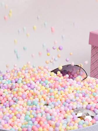 4mm To 6mm Colorful Foam Balls, Suitable As Gift Filler, For Glass Bottle Decoration, Wishing Bottle Decoration, Gift Box Decoration And Various Gifts Filling. Macaron Color Foam Ball Gift Box Filler, DIY Decoration Beads, Spherical, Ideal For Holiday Gifts, Valentine's Day, Mother's Day And Various Parties.