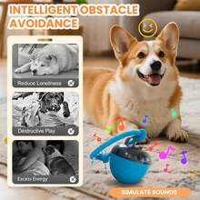 Interactive Dog Toy Ball, New Smart Pet Puppy Ball With Rope, Random Path Electric Automatic Rolling Dog Toy, Suitable For Small, Medium And Large Dogs Daily Training