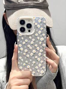 1pc White Petal & Orange Stamen Daisy Pattern Phone Case, Delicate & Cute Shock-Proof Protective Cover, Compatible With IPhone 17/17 Pro/17 Pro Max/16/11/13/15/15 Plus/15 Pro/15 Pro Max/12/14 Pro Max/11 Pro Max/12 Pro/12 Pro Max/13 Pro/13 Pro Max/14 Pro/14 Plus, Galaxy A26 5G/A56 5G/A06/A05/A05S/S25/S24/S23/S22 - White - View 6