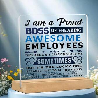 Regalo divertido para el jefe, adecuado para hombres y mujeres, regalo para el Día del Jefe, decoración de habitación, decoración del hogar, regalos para hombres, decoración de escritorio, decoración de mesa, decoración de dormitorio, accesorios de escritorio de oficina, accesorios de escritorio, mini regalos - regalo de empleado para el jefe, letrero de decoración de oficina del jefe