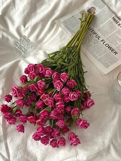1/2pc Realistic Artificial Rose - Decorative Lifelike Fake Rose Home Decor, Reusable Flower Arrangement For Living Room/Bedroom/Office/Dining Table, Wedding/Valentine's Day/Birthday Party Decoration Gift