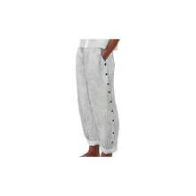Leggings de verano para mujer, diseo de rayas, casual, verstiles, sueltos, casuales, elsticos, de cintura alta, para el trabajo - Blanco + 2XL - Ver 3