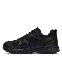 Tênis Casuais Pretos Femininos, Leves e Confortáveis com Sola Macia, Versáteis para Uso Diário e Corrida - Preto - Visão 2