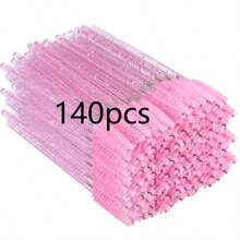 500/200/100pcs Disposable Crystal Eyelash Brushes, Disposable Mascara Wands Eyelash Brush Rods Suitable For Eyebrow & Eyelash Extension, Convenient & Plastic, Pink - Pink - View 14