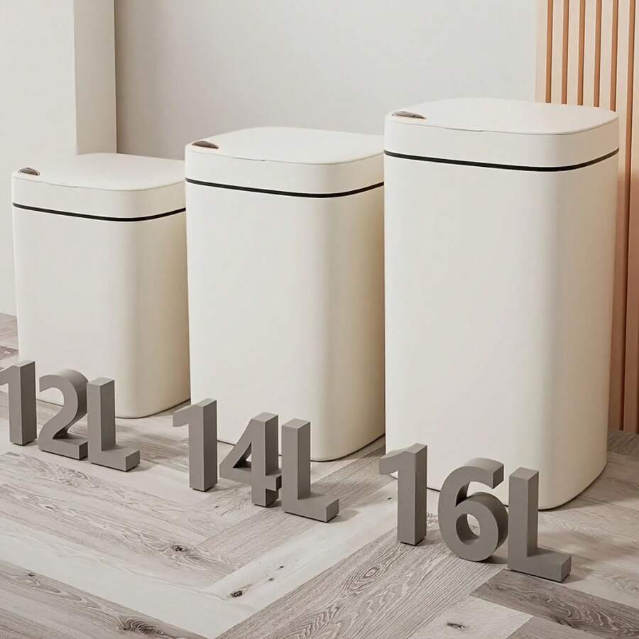 Senmeo L8 Cream White Smart Sensor Trash Can (14/16L, Single Mode) | Touchless Motion Sensor Bin - Silent Sealed Kitchen Trash Can - 14公升 - 查看 1