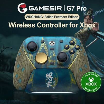 GameSir G7 Pro Wireless Controller, Compatible With Nintendo Switch, PC And Android, Wuchang Luoyu Edition, Microsoft Officially Licensed Wireless Gaming Gamepad, With Charging Dock, Compatible With Series X|S And Windows, Equipped With Magnetic Resistance TMR Joystick, 6-Axis Gyroscope, Hall Effect Micro-Switch Triggers, Four Additional Buttons, 1000Hz Polling Rate, 1200mAh Battery And Four Vibration Motors.