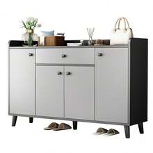 Zapatero Entrada Recibidor Mueble, 3 Niveles Zapateras Modernas,  con 1 Cajones de Gran Capacidad, Zapatera Organizador para Sala, Recibidor - Gris - Ver 11