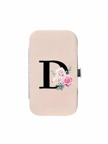 Set de 7 unghii cu design floral și inițial roz, litere negre de la A la Z, cutie organizatoare portabilă inclusă, cutie de depozitare pentru îngrijirea unghiilor de mare capacitate, cu unelte din oțel inoxidabil, set de unghii ultra ascuțite și anti-stropire, cutie de tăiere cu design clasic, utilizată pentru articole esențiale de înfrumusețare mobile, călătorii, ieșiri, școală rezidențială și articole esențiale pentru casă. - Multicolor - Vizualizare 17