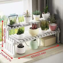 1 chiếc giá đỡ cây mọng nước hai tầng đặt trên bệ cửa sổ, kệ lưu trữ trong nhà dạng đứng, giá trang trí nhiều tầng để bàn, thích hợp cho văn phòng hoặc nhà ở. - trắng - Xem 8