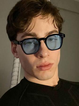 1 PC Men's Classic Square Frame Fashion Glasses Lightweight Lenses For Beach Party