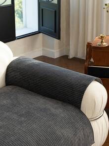 1PC Modern Solid Color Sofa Cushion, All-Season Universal Lazy Seat Pad, Suitable For 1-4 Seater Sofa Protective Cover Slipcover, Machine Washable And Pet-Friendly - Dark Grey - View 7