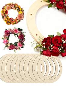 1个圣诞花环，金属花环框架，铁丝花环环，工艺花环框架，未完成花环，适合DIY圣诞节、婚礼、节日花环、墙面家居装饰、圣诞节、新年派对家居装饰DIY（绿色） - 彩色 - 查看 1