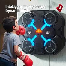 Music Boxing Machine, Upgraded 2.0 Smart Bluetooth Boxing Machine Parent-Child Games, Boxing Training Punching Equipment, Wall-Mounted Home Workout Boxing Target Machine(Black) - Black - View 3