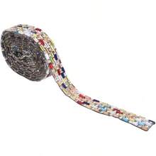 Cadena de Diamantes de Imitación Multicolor, Cinta de Cristal para Decoración de Ropa, Plancha o Pegamento (5 filas de colores (1,4 de ancho)) - 5 filas de colores (1,4 cm de ancho) - Ver 8