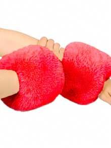 1 pieza Puño de piel sintética, brazalete suave y esponjoso con bucle, adecuado para clima frío, calentador de muñeca esponjoso para mujeres, manga de muñeca peluda para niñas, disfraz del Día de San Valentín