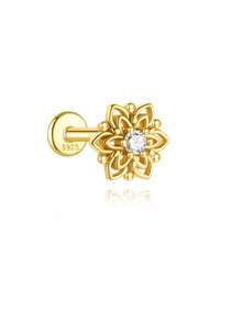 1件925纯银经典几何元素扁平耳夹耳环，适合女性日常佩戴、派对和宴会场合。 - 金色 - 查看 14