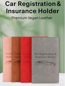 1PS Car Insurance Data File Protection Box Car Insurance Business Card High-Grade Leather ID Card Driver's License Wallet Gift - one-size - View 2