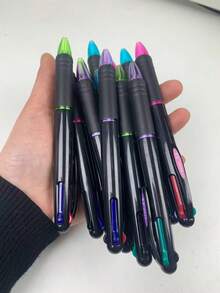4-In-1 Ballpoint Pen - 4 Color Retractable Pen - Smooth Writing, Ideal For Office Stationery And Fine Writing, Essential Office Supply | Ballpoint Pen Set | Smooth Writing Pen - 黑色 - 查看 4