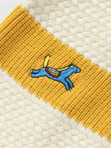 mini bala Weicher gestrickter Pullover für Kleine Jungen, warm und hautfreundlich, neuer Winterpullover für das neue Jahr - gelblicher Weißton - Übersicht 7