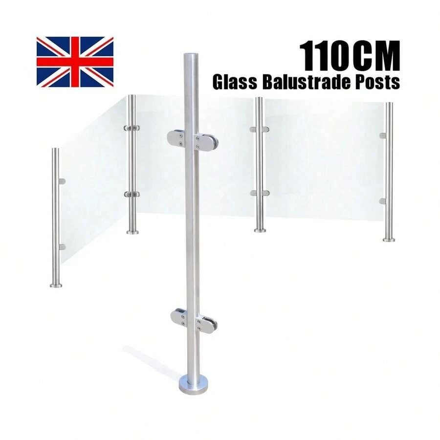 Corrosion Resistant Stainless Steel Railing Column, Universal Glass Panel Handrail Support, Modern Simple Design For Residential & Commercial Use - Silver - View 1