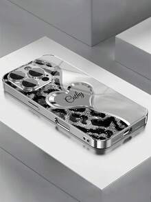 1pc Customized Heart & Leopard Print Photo Protective Phone Case, Shockproof Full Coverage Glass Lens, Minimalist Style Gift For Friends & Family, Compatible With IPhone 11/12/13/14/15/16/16 Pro/16 Plus/16 Pro Max/16 E/17/17 Pro/17 Pro Max/Air/S25/S25 Ultra/S25 Plus/A56 - Silver - View 7