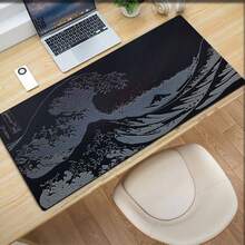 1 pieza Alfombrilla de ratón con diseño de ola japonesa, antideslizante para computadora portátil, computadora, juegos de oficina, accesorio de escritorio de PC mini - Multicolor - Ver 8